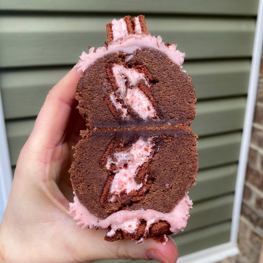 Chocolate Covered Strawberry Cookie Recipe (Free modification to the Molten Lava Cake Cookie Recipe)